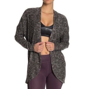 Z By Zella Curved Heather Knit Open Front Cardigan - XS